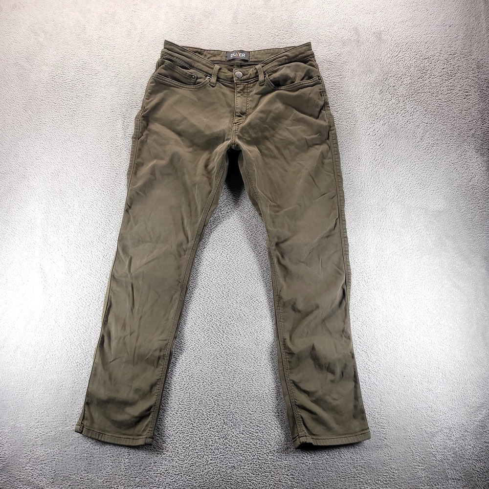 DUER Jeans Mens 32x32 Green No Sweat Relaxed Taper Stretch MFNR1002 Casual
